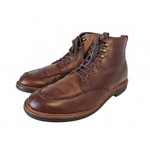 J.Crew China C8867 Men Leather Boots Mocc-Toe Brown US 11.5